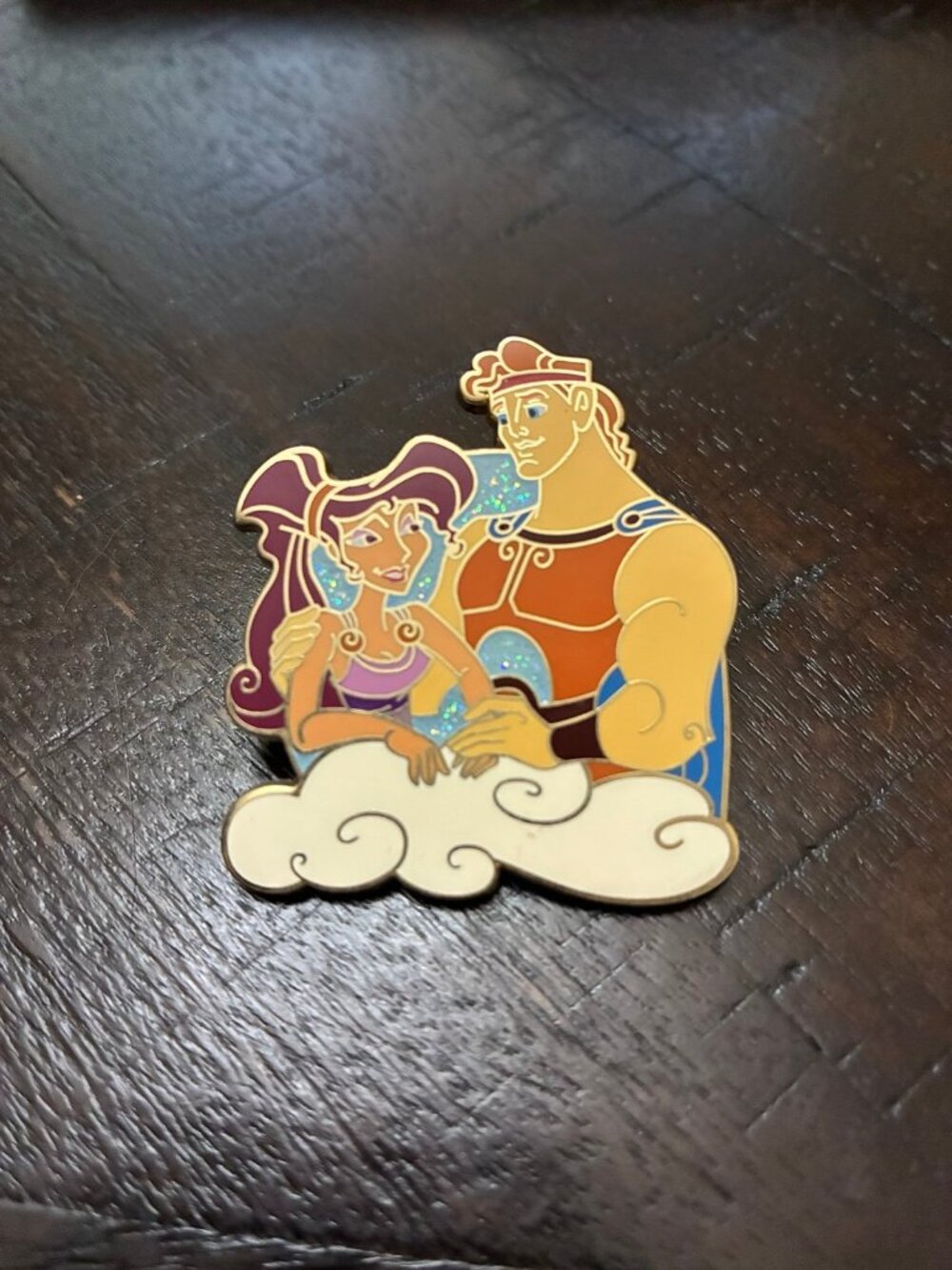 Disney Hercules & Megara Cloud Metal Trading Pin